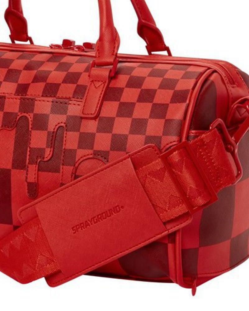 Red Sprayground Xtc Sharks In Wonderland Mini Duffle Bags | 79850-OGRK