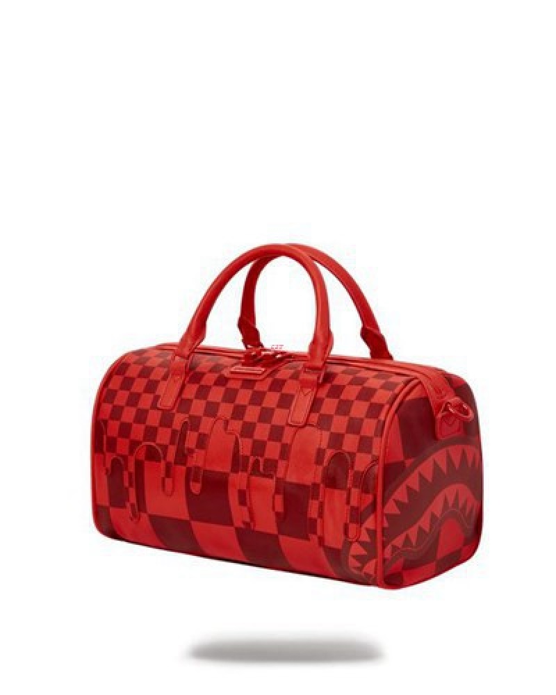 Red Sprayground Xtc Sharks In Wonderland Mini Duffle Bags | 79850-OGRK