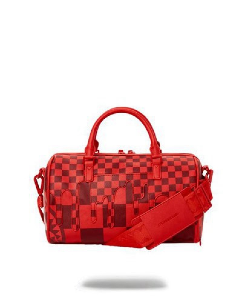 Red Sprayground Xtc Sharks In Wonderland Mini Duffle Bags | 79850-OGRK