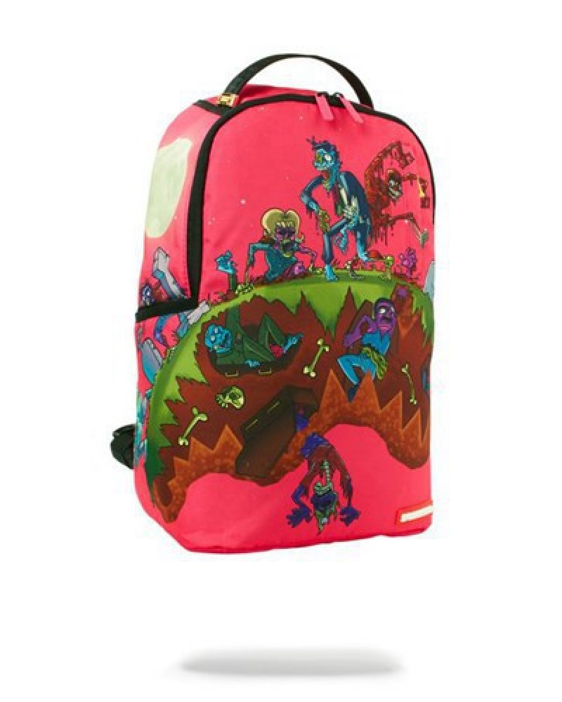 Red Sprayground Zombie Shark Apocalypse Backpacks | 93485-FEUW