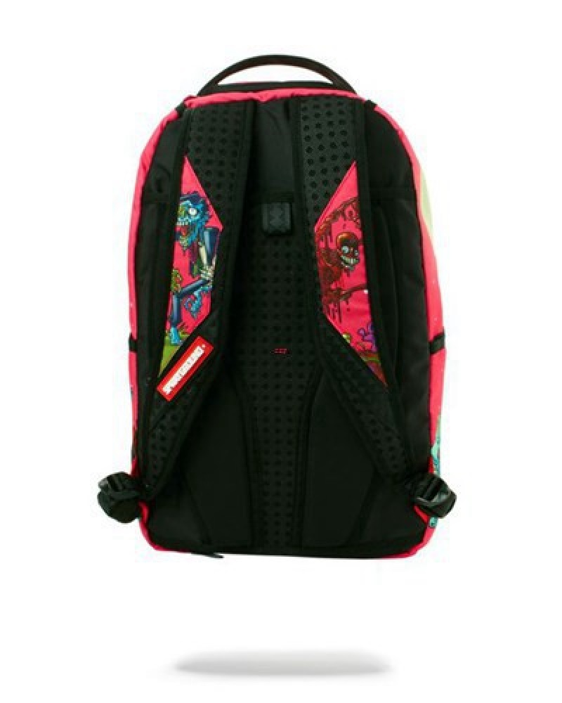 Red Sprayground Zombie Shark Apocalypse Backpacks | 93485-FEUW