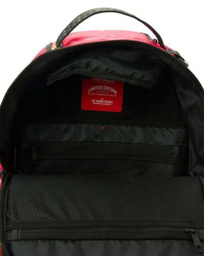 Red Sprayground Zombie Shark Apocalypse Backpacks | 93485-FEUW