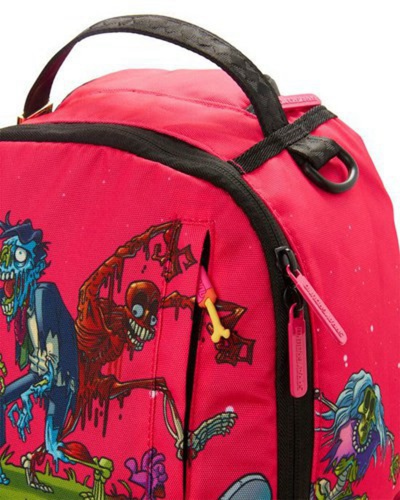 Red Sprayground Zombie Shark Apocalypse Backpacks | 93485-FEUW