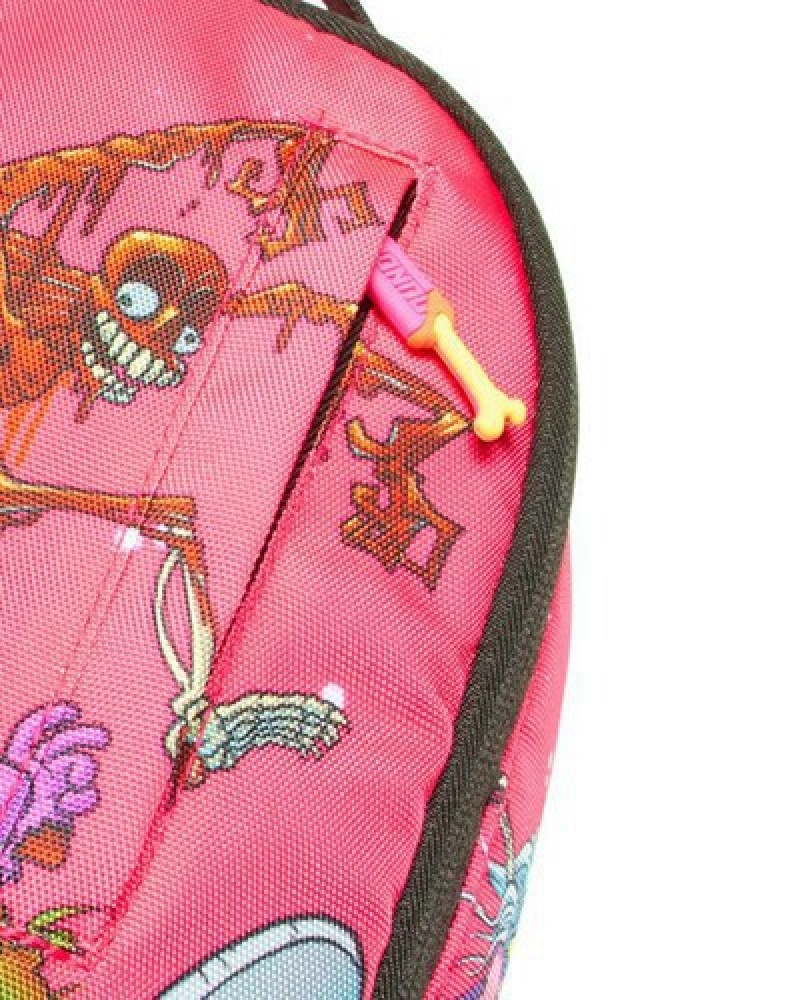 Red Sprayground Zombie Shark Apocalypse Backpacks | 93485-FEUW