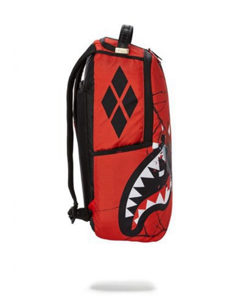 Red / Black Sprayground Harley Quinn: Smash Backpacks | 04896-QDEJ