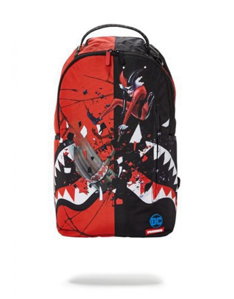 Red / Black Sprayground Harley Quinn: Smash Backpacks | 04896-QDEJ