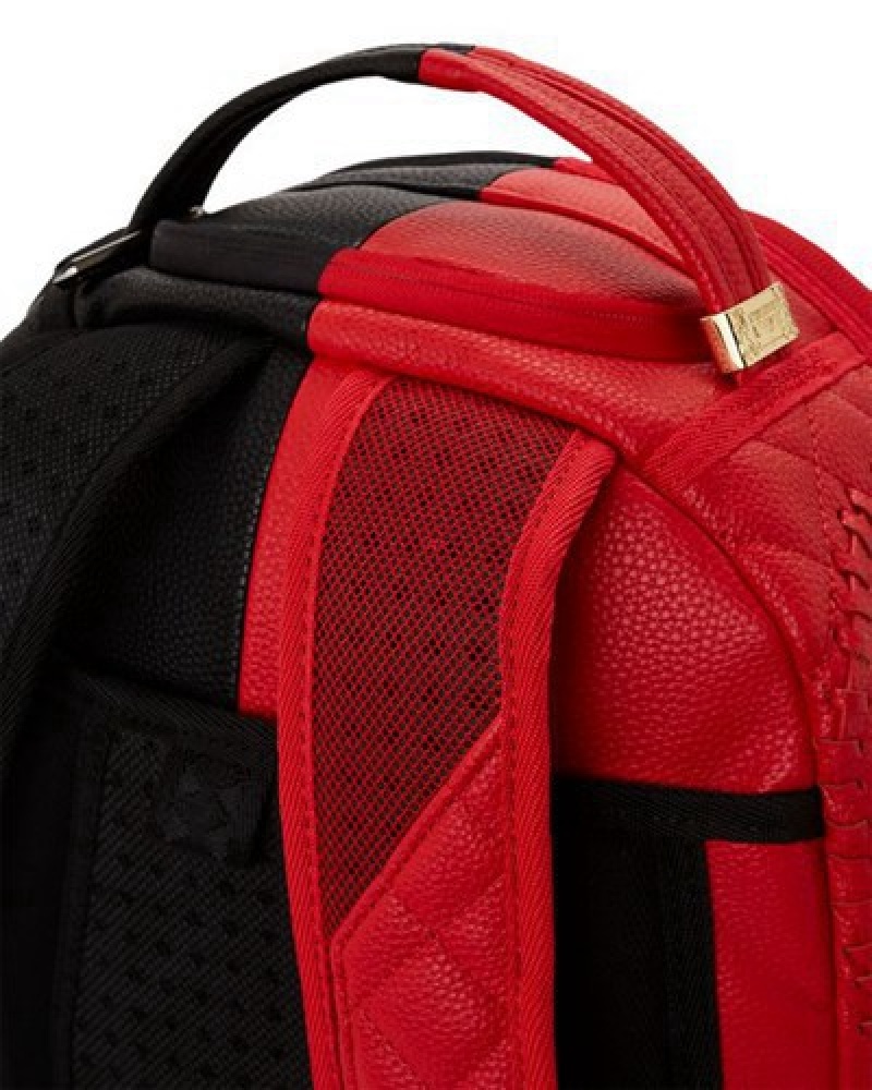 Red / Black Sprayground Riviera Split (Dlxv) Backpacks | 98206-NZHX