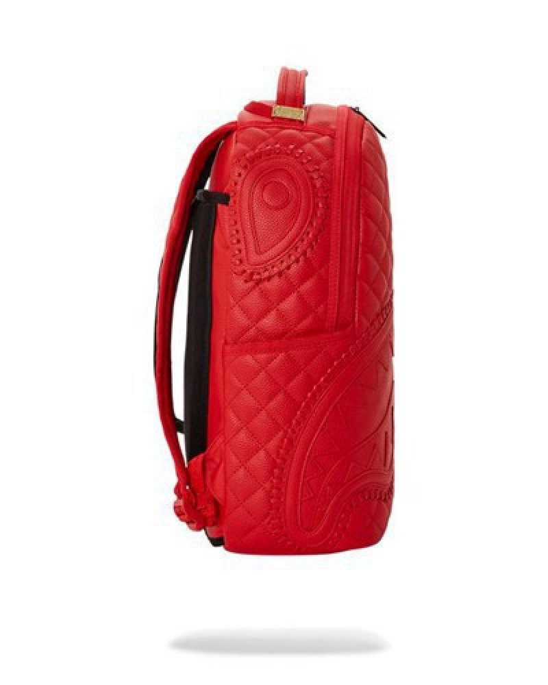 Red / Black Sprayground Riviera Split (Dlxv) Backpacks | 98206-NZHX