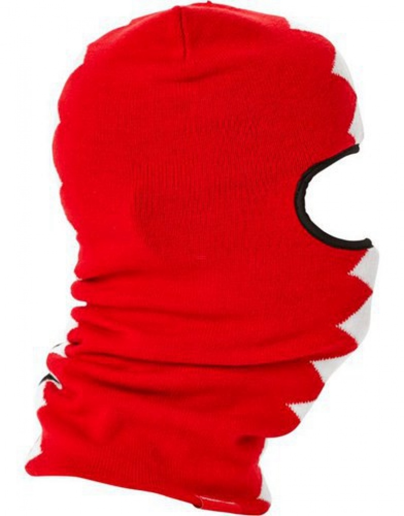 Red / Black Sprayground Split Shark Ski Masks | 98467-UANE