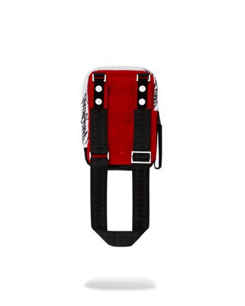 Red / White Sprayground Diamond District Messenger Crossbody Bags | 36578-JMRY