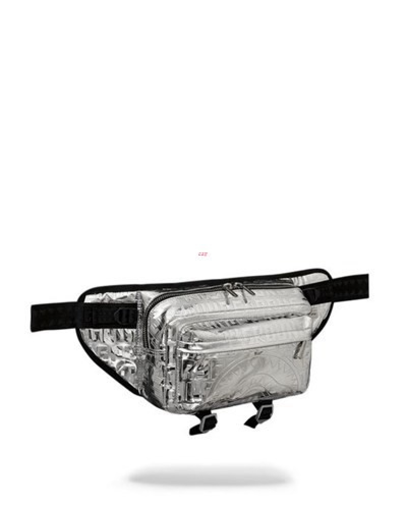 Silver Sprayground Future Titan (Metallic) Cargo Crossbody Bags | 03849-QELC