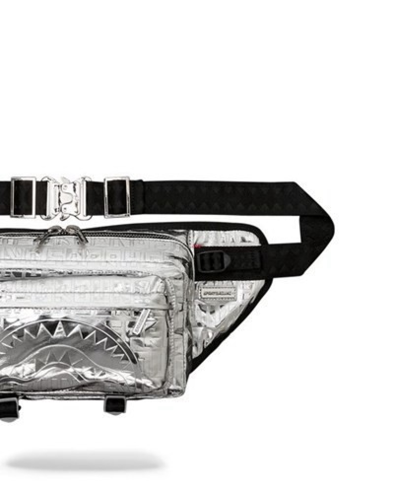 Silver Sprayground Future Titan (Metallic) Cargo Crossbody Bags | 03849-QELC