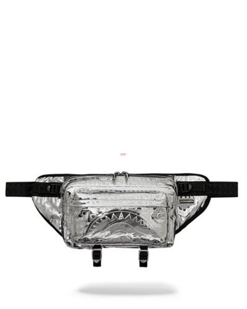 Silver Sprayground Future Titan (Metallic) Cargo Crossbody Bags | 03849-QELC