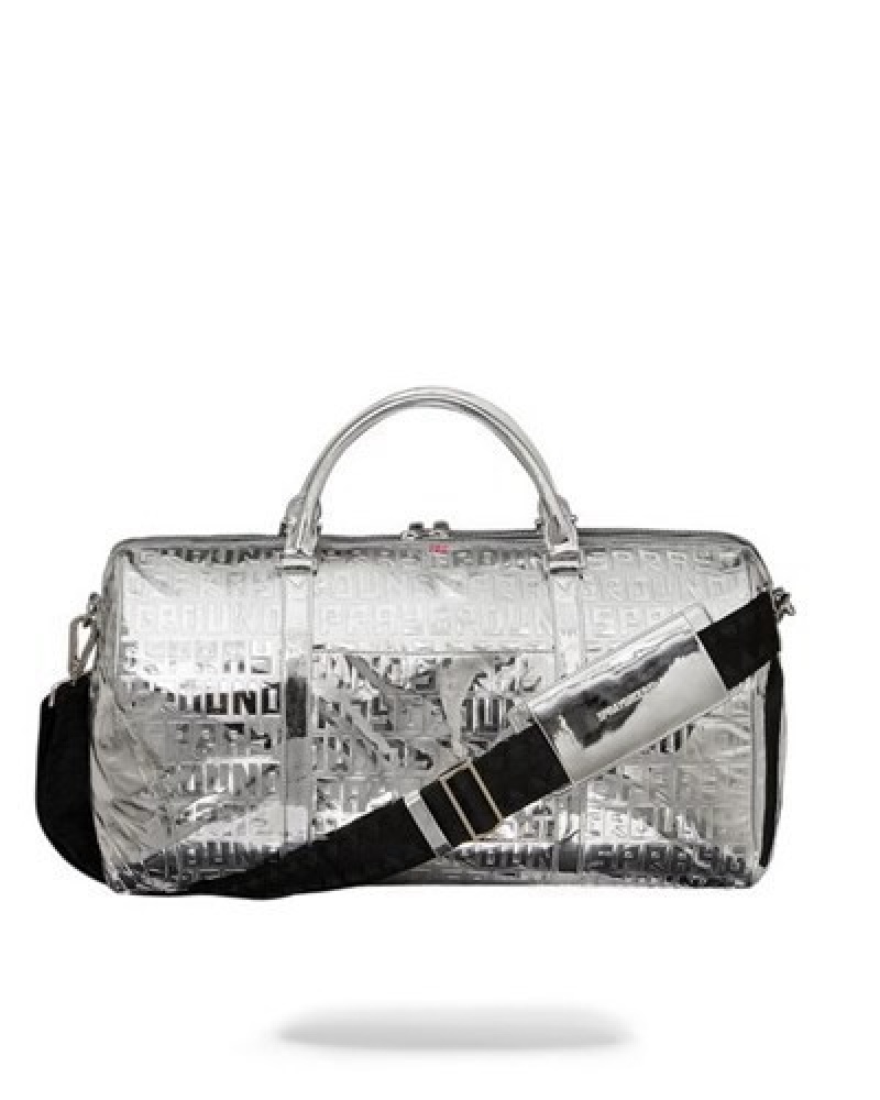 Silver Sprayground Future Titan (Metallic) Duffle Bags | 61035-DEQL