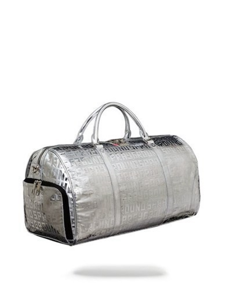 Silver Sprayground Future Titan (Metallic) Duffle Bags | 61035-DEQL