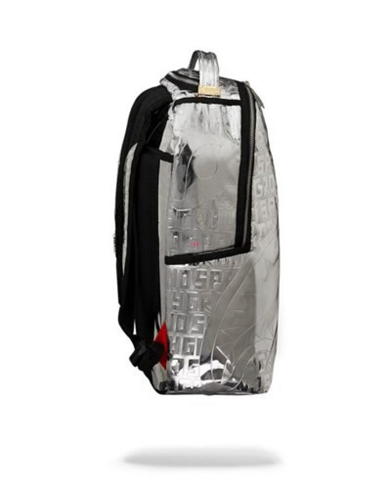 Silver Sprayground Future Titan (Metallic) (Dlxv) Backpacks | 94576-UTPQ