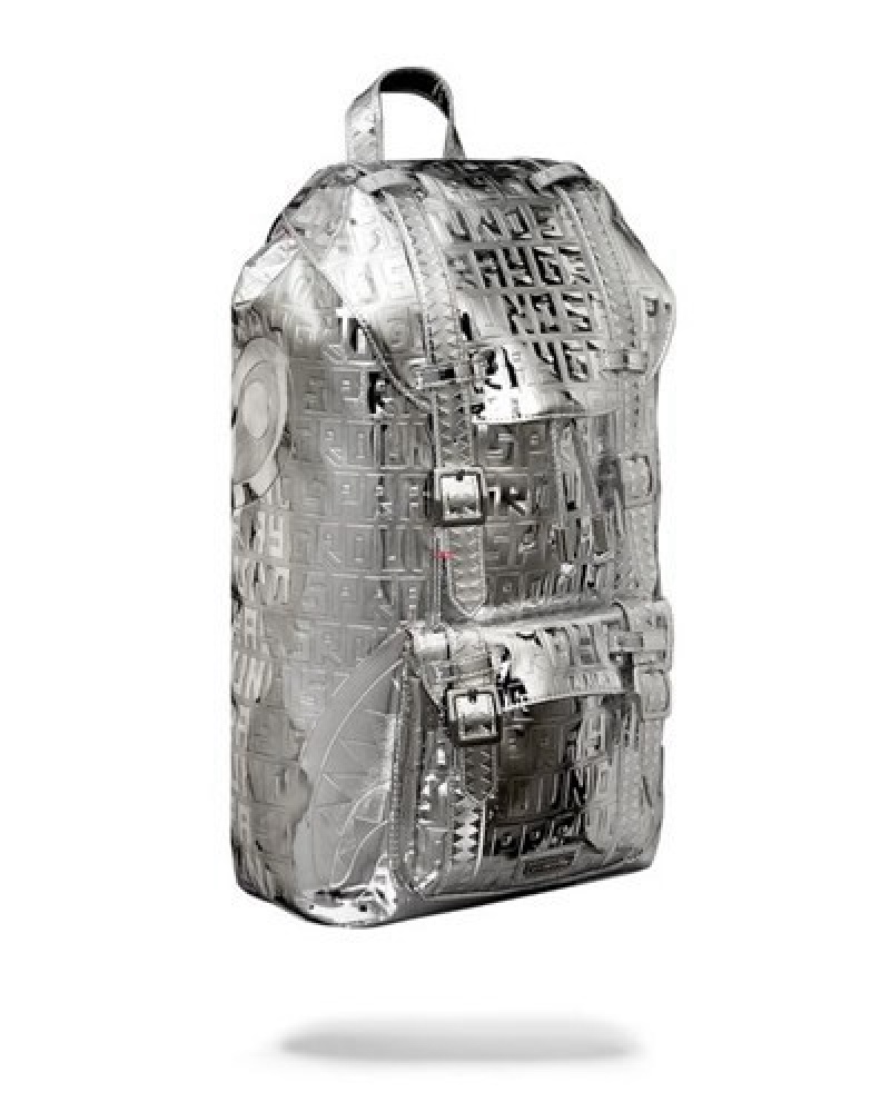 Silver Sprayground Future Titan (Metallic) Hills Backpacks | 56309-KELJ