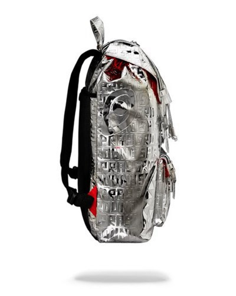 Silver Sprayground Future Titan (Metallic) Hills Backpacks | 56309-KELJ