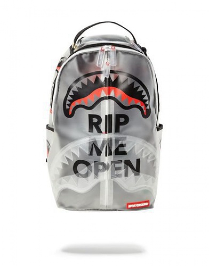 Silver Sprayground Rip Me Open Backpacks | 86950-ZOJR