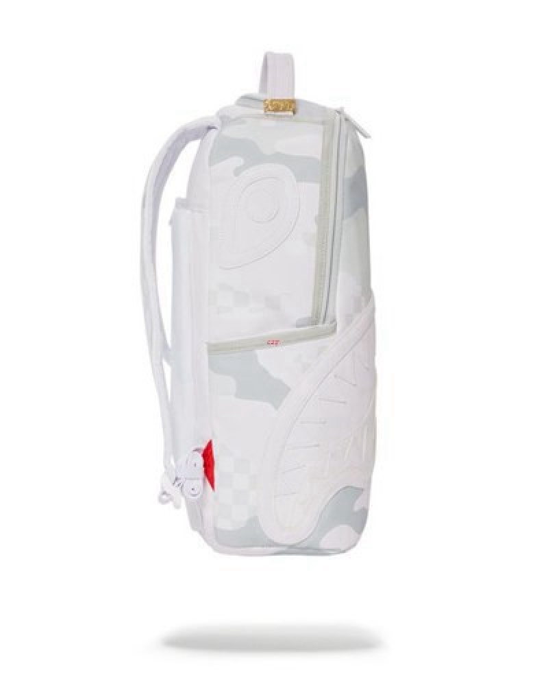 White Sprayground 3am Le Blanc (Dlxv) Backpacks | 03695-SWTN