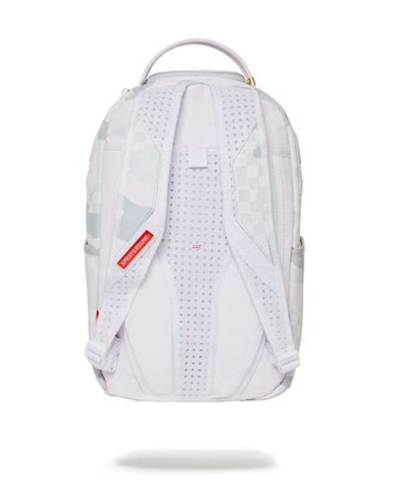 White Sprayground 3am Le Blanc (Dlxv) Backpacks | 03695-SWTN