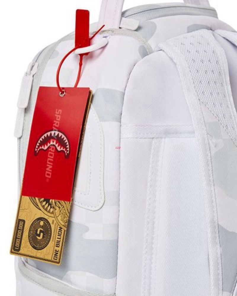 White Sprayground 3am Le Blanc (Dlxv) Backpacks | 03695-SWTN