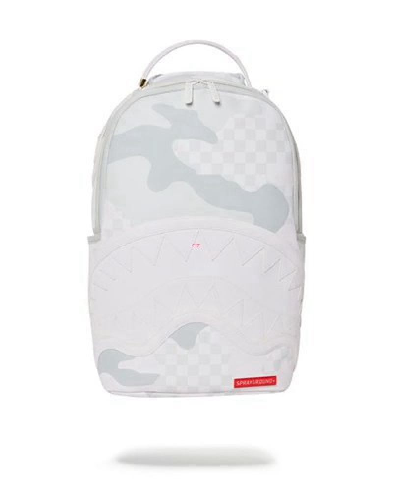 White Sprayground 3am Le Blanc (Dlxv) Backpacks | 03695-SWTN