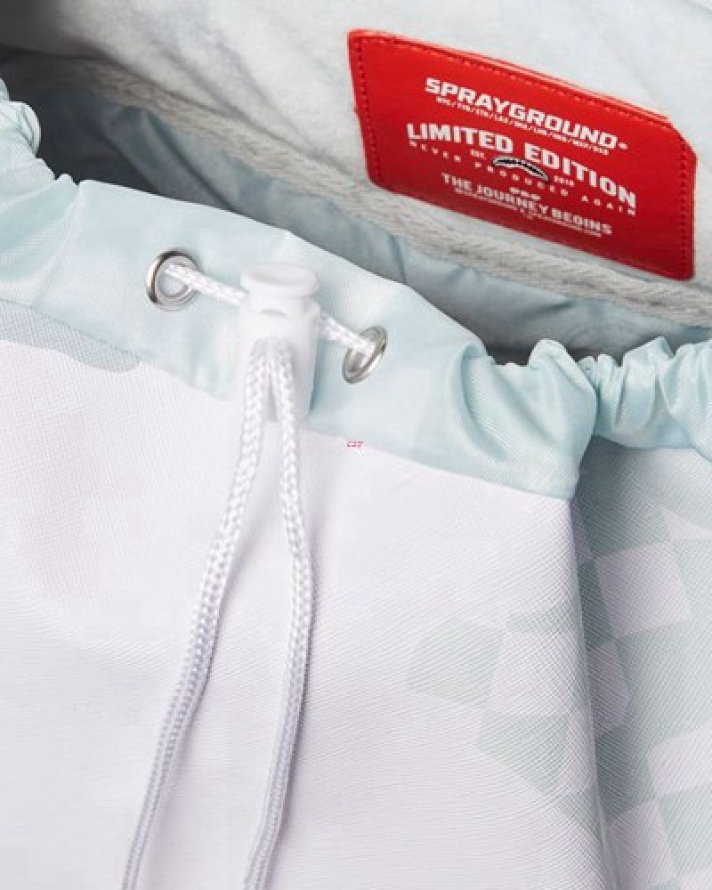 White Sprayground 3am Le Blanc Hills Backpacks | 92784-UWRY