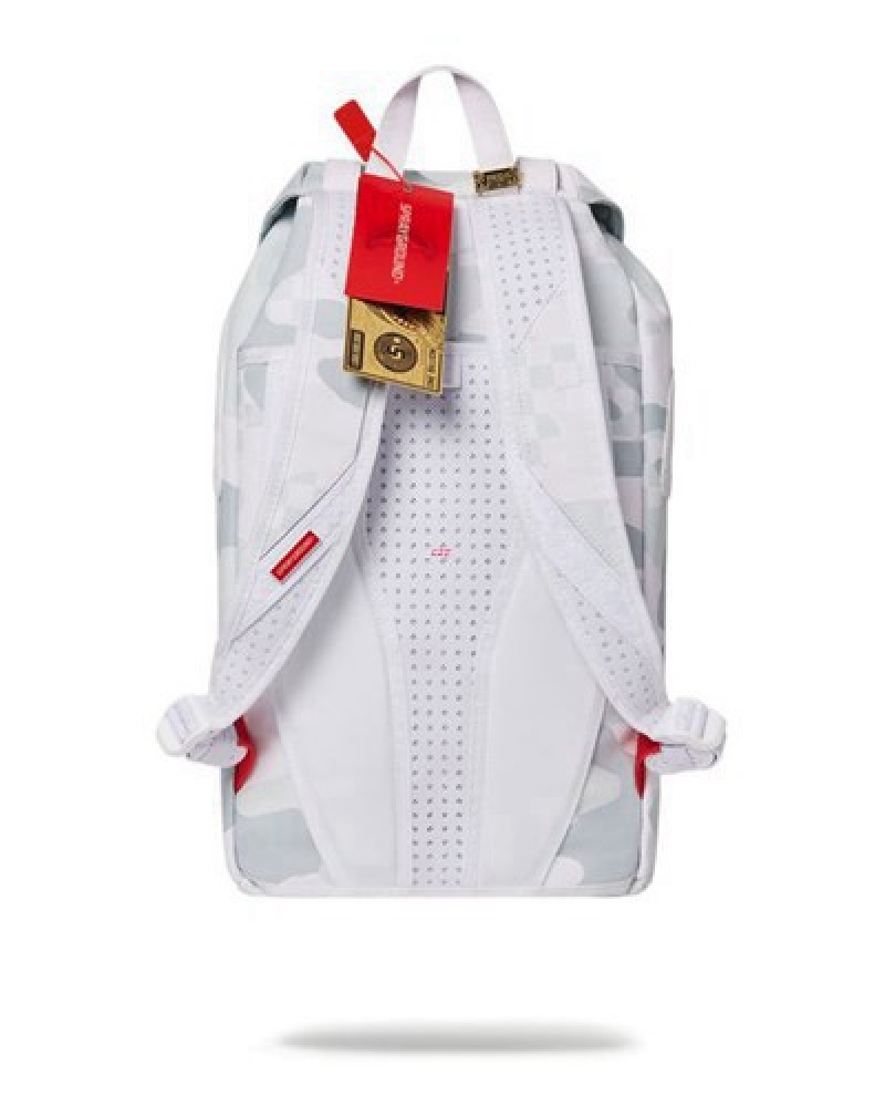 White Sprayground 3am Le Blanc Hills Backpacks | 92784-UWRY