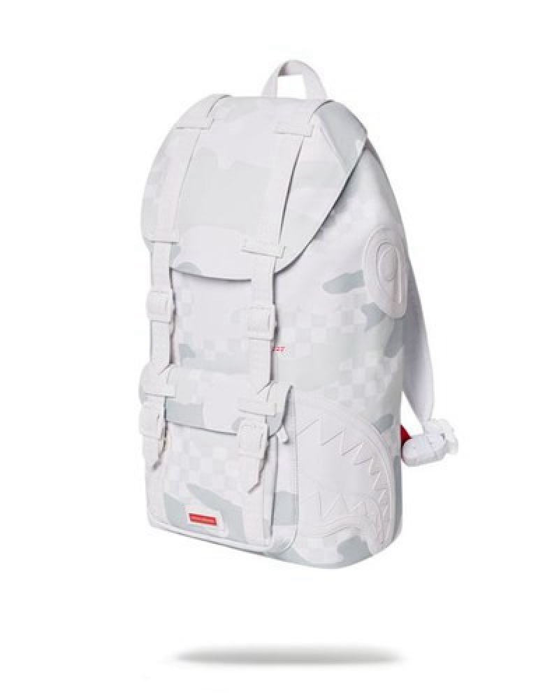 White Sprayground 3am Le Blanc Hills Backpacks | 92784-UWRY