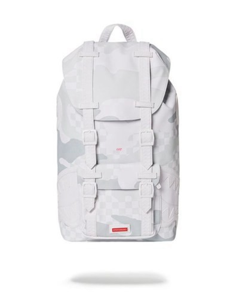 White Sprayground 3am Le Blanc Hills Backpacks | 92784-UWRY