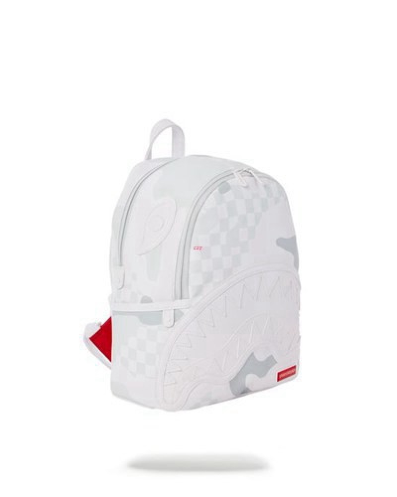 White Sprayground 3am Le Blanc Savage Backpacks | 41289-CRKD