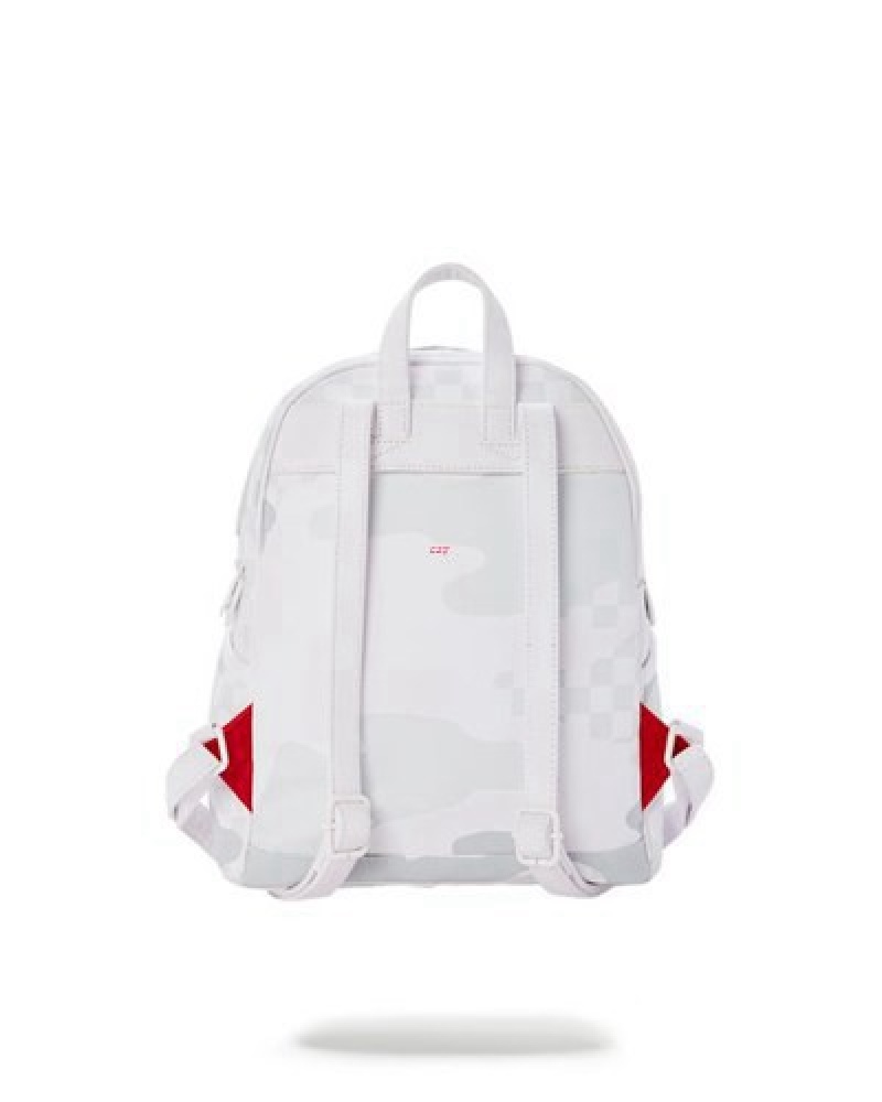 White Sprayground 3am Le Blanc Savage Backpacks | 41289-CRKD