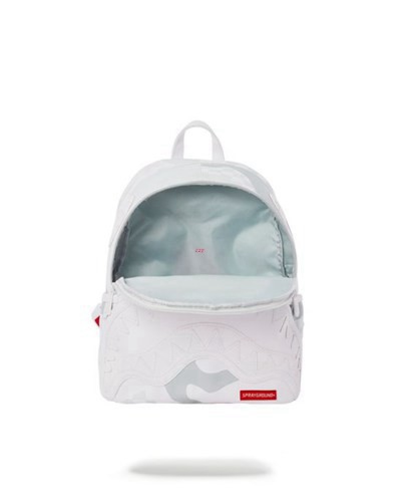 White Sprayground 3am Le Blanc Savage Backpacks | 41289-CRKD