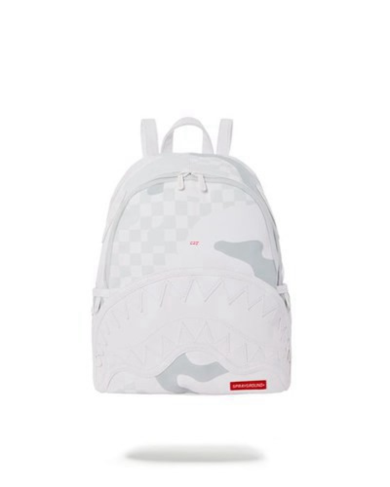 White Sprayground 3am Le Blanc Savage Backpacks | 41289-CRKD