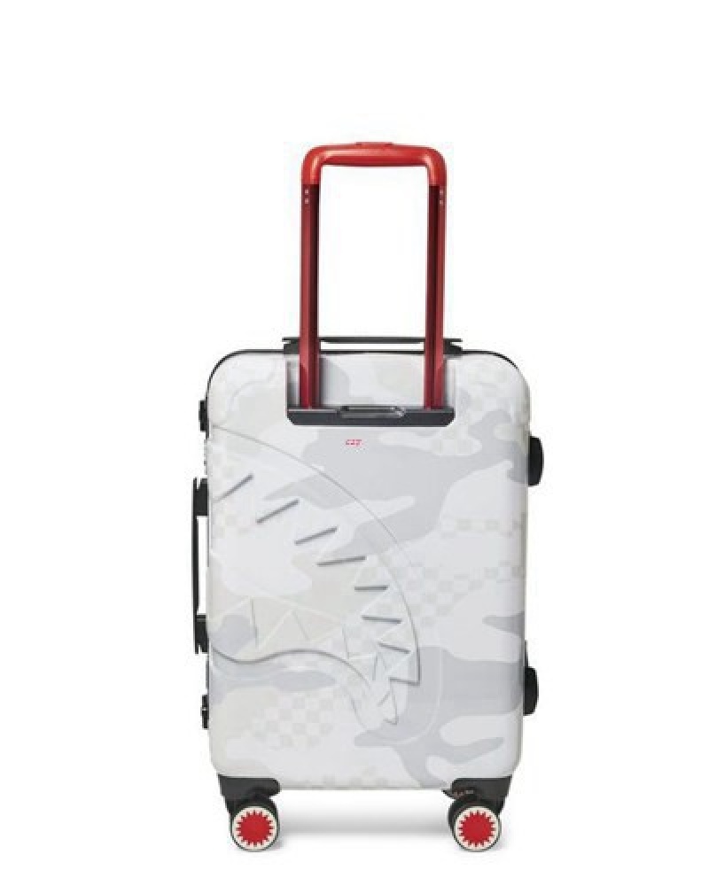 White Sprayground 3am Le Blanc Sharknautics Hardshell Carry-on Luggage | 41286-LGDM