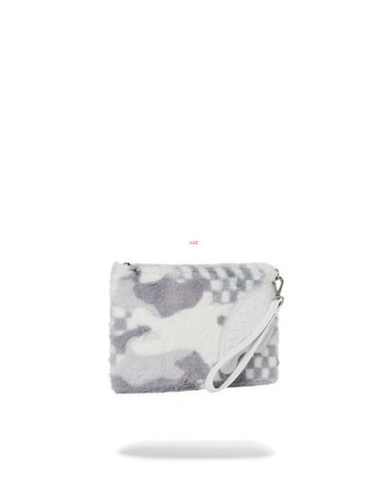 White Sprayground 3am Plush Swiss Alps Crossover Clutch Bag | 89432-OPGW