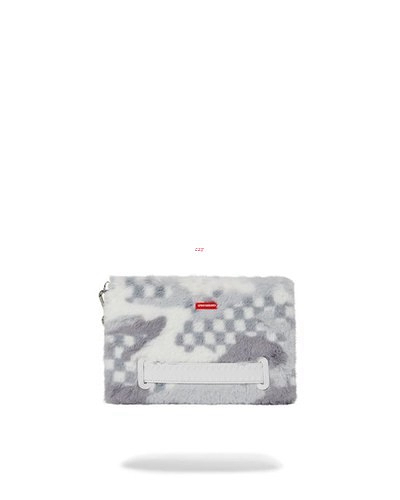 White Sprayground 3am Plush Swiss Alps Crossover Clutch Bag | 89432-OPGW