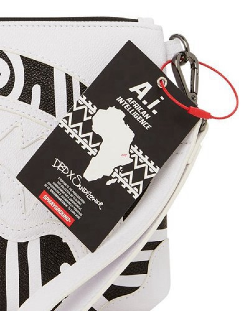 White Sprayground A.I.8 African Intelligence - Origin Story Crossover Clutch Bag | 26405-BSHE