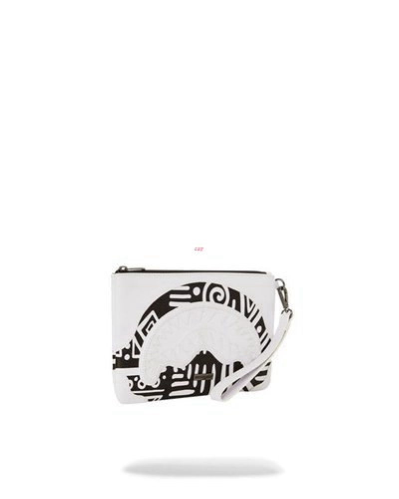 White Sprayground A.I.8 African Intelligence - Origin Story Crossover Clutch Bag | 26405-BSHE