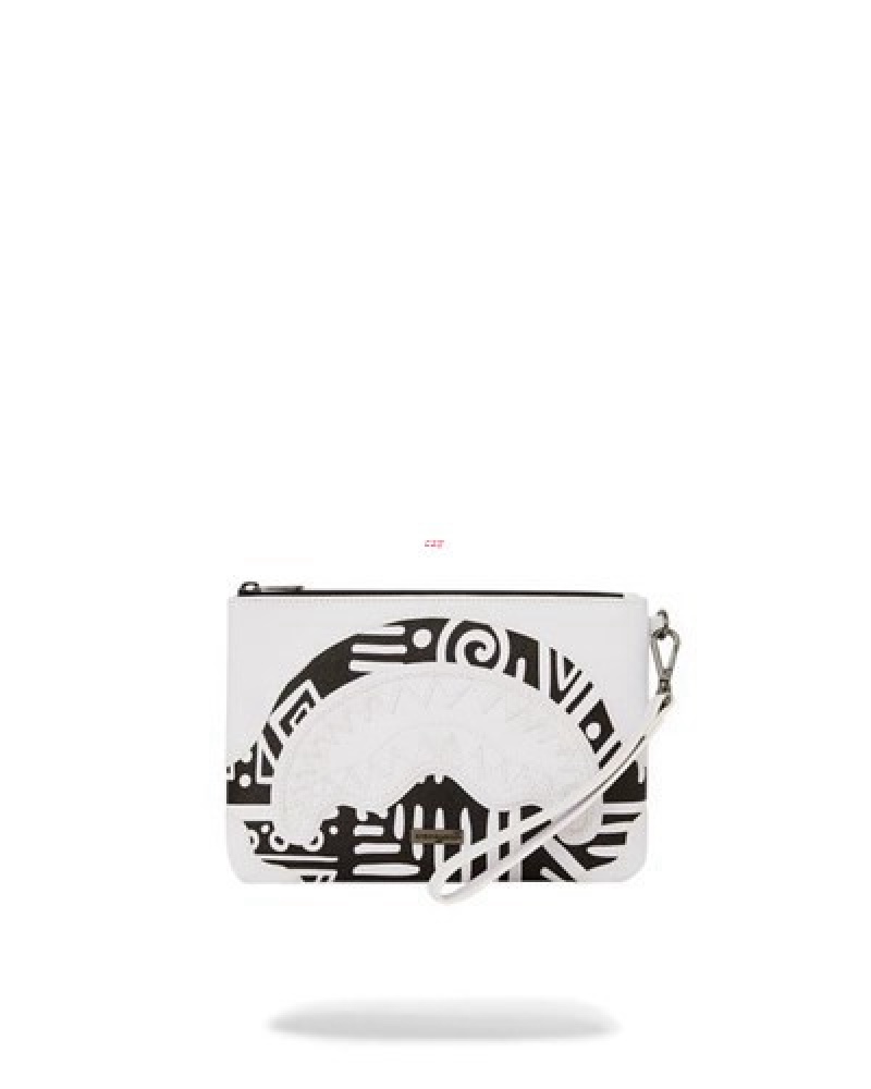 White Sprayground A.I.8 African Intelligence - Origin Story Crossover Clutch Bag | 26405-BSHE