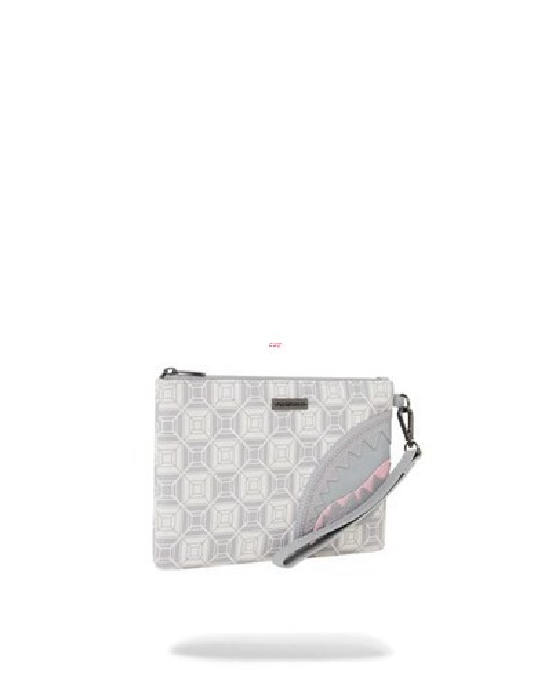 White Sprayground A.I.8 African Intelligence Booked & Busy Crossover Clutch Bag | 26109-UGBV