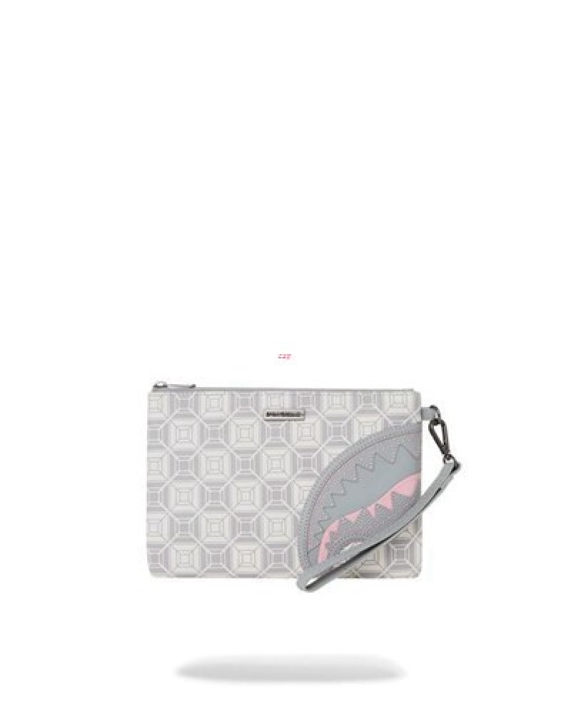 White Sprayground A.I.8 African Intelligence Booked & Busy Crossover Clutch Bag | 26109-UGBV