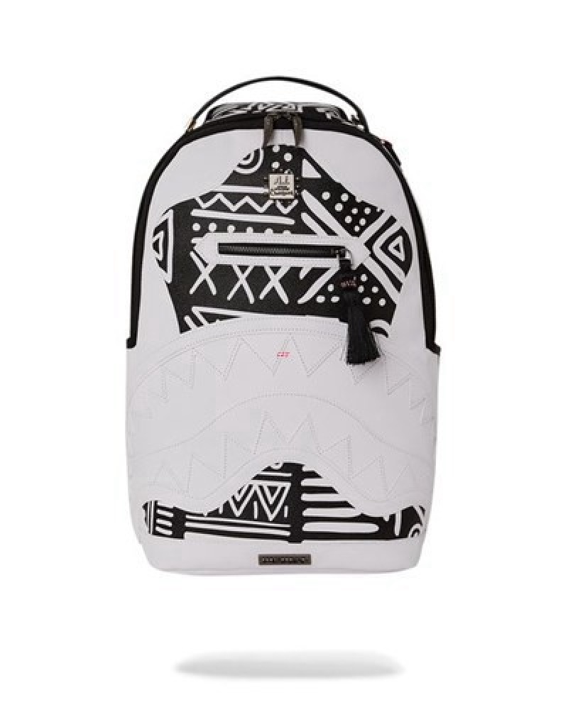 White Sprayground A.I.8 African Intelligence - Origin Story (Dlxv) Backpacks | 48396-ZRGK