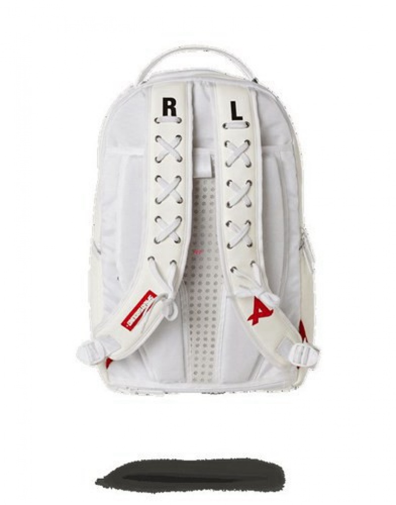 White Sprayground Afroshark (Afrojack Collab) Backpacks | 27136-QBKH