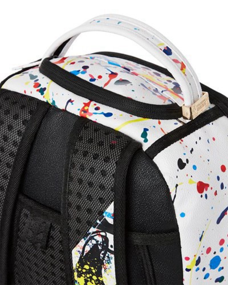 White Sprayground After Dark Spark (Dlxv) Backpacks | 98015-XPNH