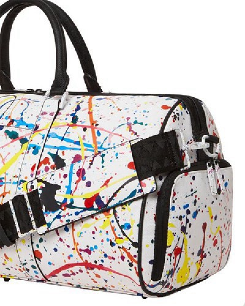 White Sprayground After Dark Spark Duffle Bags | 67408-YTUM