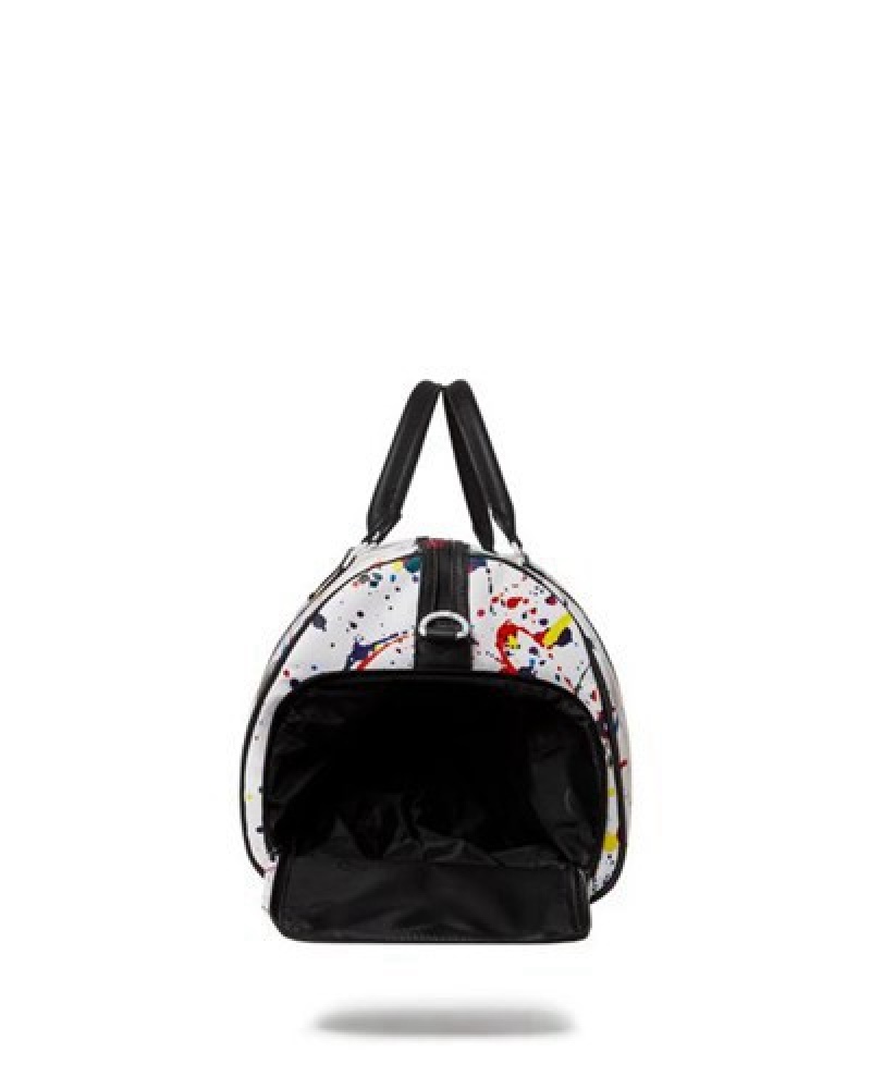 White Sprayground After Dark Spark Duffle Bags | 67408-YTUM