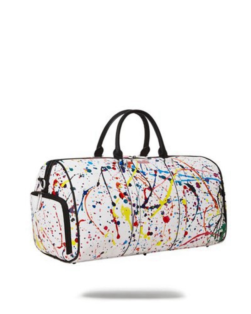 White Sprayground After Dark Spark Duffle Bags | 67408-YTUM