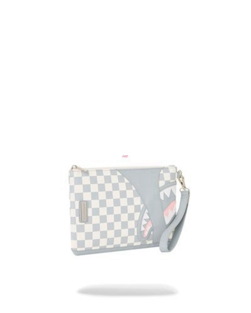 White Sprayground Air To The Throne Jetset Crossover Clutch Bag | 14539-MJQT